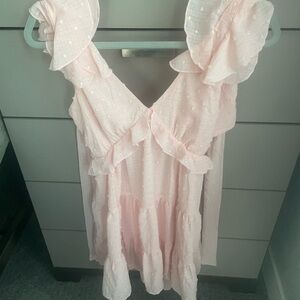 Francesca's Collections Pink Midi Dress